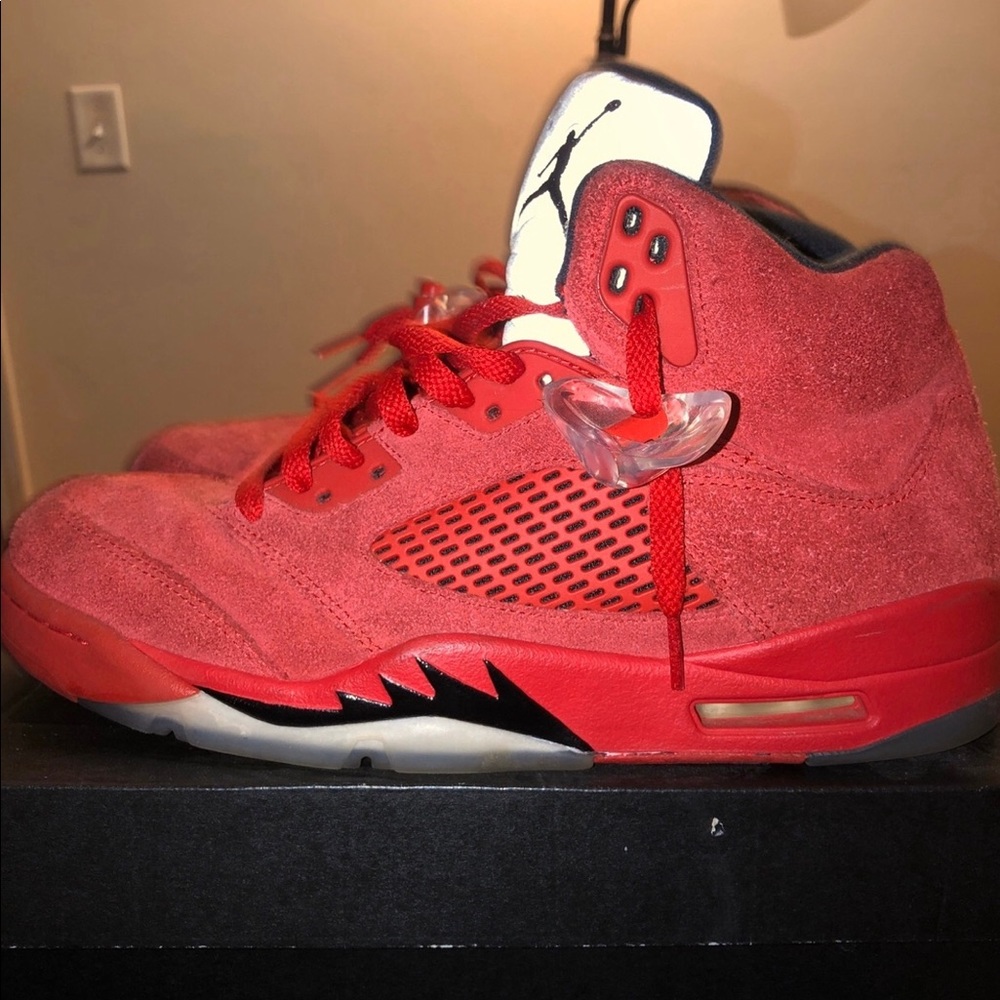 Jordan 5 red suede